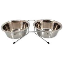 Dog Fantasy InnoX Set nerūdijančio plieno dubenėlių komplektas su stovu vidutinio ir didelio dydžio šunims, 2x1,57 l, 21 cm