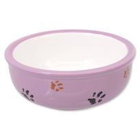 Magic Cat Keraminis dubenėlis su letenėlės raštu, violetinis, 13 cm, 330 ml