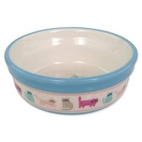 Magic Cat Ceramic Colored Cats keraminis dubenėlis katėms su kačių piešiniais, baltas, 12,5 x 5 cm, 300 ml