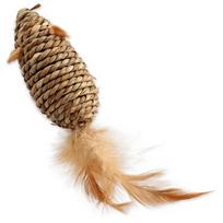 Magic Cat Toy Mouse Sea Grass With Feathers kačių žaislas, 18 cm