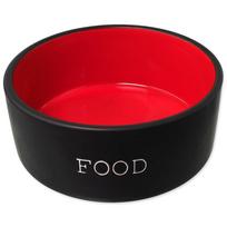 Dog Fantasy Black & Red Food Bowl M keraminis dubenėlis šunims su užrašu "FOOD", juodas, raudonas, 0,85 l