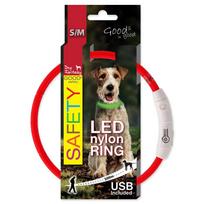 Dog Fantasy Collar LED Nylon Red 45cm raudonas nailono antkaklis šunims