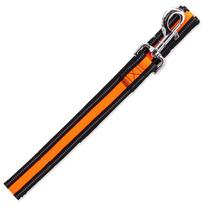 Dog Fantasy Leash Neoprene M/L oranžinis pavadėlis vidutiniams ir dideliems šunims su atspindinčiais elementais, 2,5x120 cm