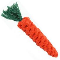 Dog Fantasy Carrot Cotton Rope morkos formos medvilninis virvinis žaislas šunims dantims valyti, 20 cm