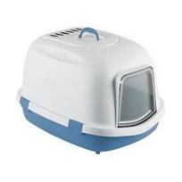 Stefanplast Super Queen kačių tualetas su dangčiu ir filtru, mėlynas/baltas, 71x55x46,5 cm
