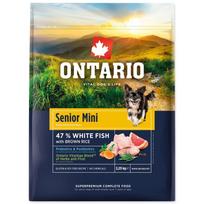Ontario Senior Mini Fish & Brown Rice sausas maistas senjorams mazo veislių šunims su žuvimi ir rudaisiais ryžiais, 2,25 kg