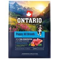 Ontario Puppy All Breeds Monoprotein Tuna & Sweet Potatoes superpremium sausas maistas visų veislių šuniukams ir jauniesiems šunims, 2,25 kg