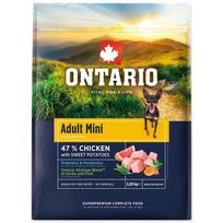 Ontario Adult Mini Chicken & Sweet Potatoes grūdų neturintis sausas maistas suaugusiems mažų veislių šunims su vištiena ir saldžiosiomis bulvėmis, 2,25 kg