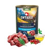 Ontario Adult Duck Pate Flavoured With Cranberries visavertis drėgnas maistas suaugusiems šunims su antiena ir spanguolėmis, 400 g