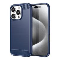 Carbon Case silikoninis dėklas iPhone 16 Pro – mėlynas