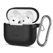 Tech-Protect silikoninis dėklas AirPods 4 su karabinu – juodas