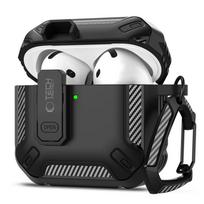 Tech-Protect Carbonox dėklas AirPods 4 – juodas