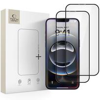 Tech-Protect Glass Fit+ grūdintas stiklas iPhone 16e/14/13 Pro/13 – juodas (2 vnt.)