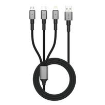 Tech-Protect Laidas UltraBoost DNA 3in1 USB-C / Micro-USB / Lightning 120 cm - pilkas