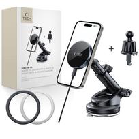 Tech-Protect automobilinis magnetinis MagSafe laikiklis mm15W-V5 prietaisų skydeliui/priekiniam stiklui/oro grotelių tvirtinimui - juodas