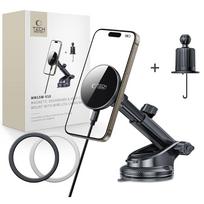 Tech-Protect automobilinis magnetinis MagSafe laikiklis mm15W-V10 prietaisų skydeliui/priekiniam stiklui/oro grotelių tvirtinimui - juodas