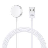 Tech-Protect UltraBoost Magnetinis indukcinis įkroviklis su USB-A jungtimi, skirtas Apple Watch, 1.2m - baltas