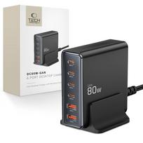 Tech-Protect DC80W-GAN 6-PORT PD80W/QC3.0 įkrovimo stotelė - juodas