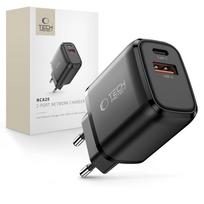 Tech-Protect NCA20 PD 20W / QC3.0 USB-A / USB-C sieninis įkroviklis - juodas