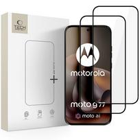 Tech-Protect Glass Fit+ 2 vnt. grūdintas stiklas Motorola Moto G67 / G77 - juodas