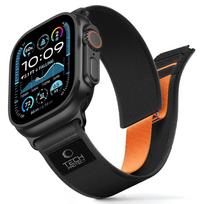 Tech-Protect Nylon Elite dirželis Apple Watch 44 / 45 / 46 / 49 mm - Juodas ir oranžinis