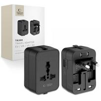 Tech-Protect TA300 kelioninis adapteris EU / UK / AU - juodas