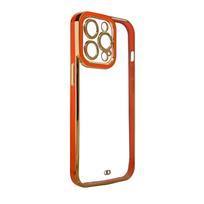 Skaidrus TPU dėklas iPhone 13 Pro Max – raudonas