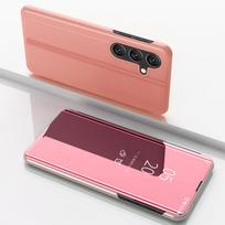 Samsung Galaxy S24 FE Clear View dėklas su atvartu – rožinis