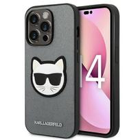 Karl Lagerfeld Saffiano dėklas iPhone 14 Pro Max – sidabrinis