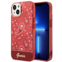 Guess dėklas iPhone 14 Plus – raudonas, Bandana Paisley