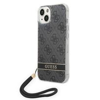Guess 4G dėklas iPhone 14 Plus su dirželiu – juodas