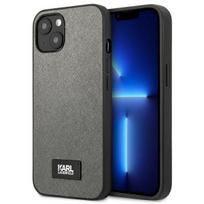 Karl Lagerfeld Saffiano Plaque dėklas iPhone 13 mini – sidabrinis