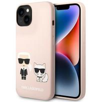 Karl Lagerfeld silikoninis MagSafe dėklas iPhone 14 – šviesiai rožinis