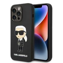 Karl Lagerfeld silikoninis dėklas iPhone 14 Pro – juodas