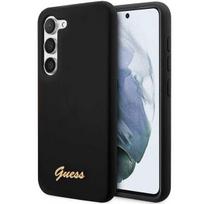 Guess silikoninis dėklas Samsung Galaxy S23+ – juodas, auksinis logotipas