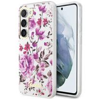Guess dėklas Samsung Galaxy S23+ – baltas, Flower