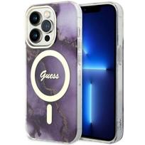 Guess MagSafe dėklas iPhone 14 Pro – violetinis