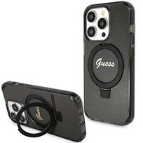 Guess MagSafe dėklas su žiedu iPhone 15 Pro – juodas