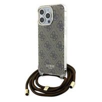 Guess dėklas su dirželiu iPhone 15 Pro – rudas