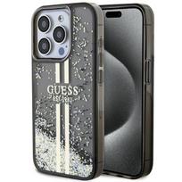 Guess dėklas iPhone 15 Pro – juodas, Liquid Glitter