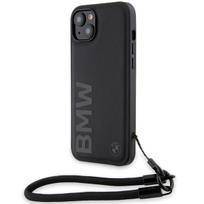 BMW odinis dėklas iPhone 15/14/13 su virvele – juodas