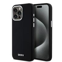 DKNY silikoninis MagSafe dėklas iPhone 15 Pro Max – juodas