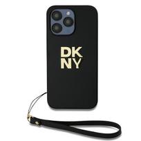 DKNY dėklas iPhone 15 Pro Max su riešo dirželiu – juodas