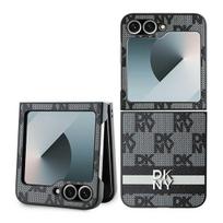 DKNY Checked Pattern Printed Stripes dėklas Z Flip6 – juodas