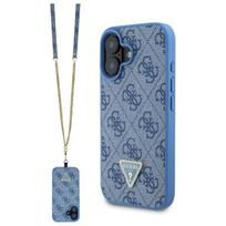Guess dėklas su dirželiu iPhone 16 – mėlynas