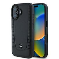 Mercedes-Benz Leather Urban dėklas iPhone 16 – juodas