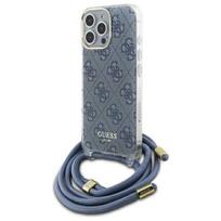 Guess Crossbody Cord 4G Print dėklas iPhone 16 Pro Max – mėlynas