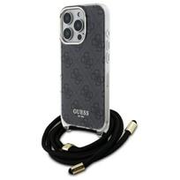 Guess Crossbody Cord 4G Print dėklas iPhone 16 Pro Max – juodas