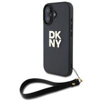 DKNY dėklas iPhone 16 6,1" su riešo dirželiu – juodas