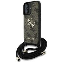 Guess 4G dėklas su dirželiu iPhone 16 – rudas